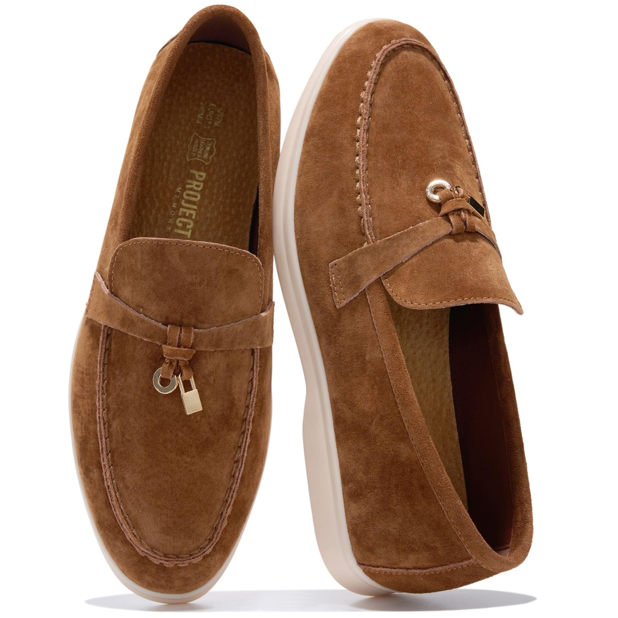 Project Cloud Women's | Moccasins Penny Loafers for Women | Genuine Leather | Memory Foam | Lightweight | Non-Slip - Iris