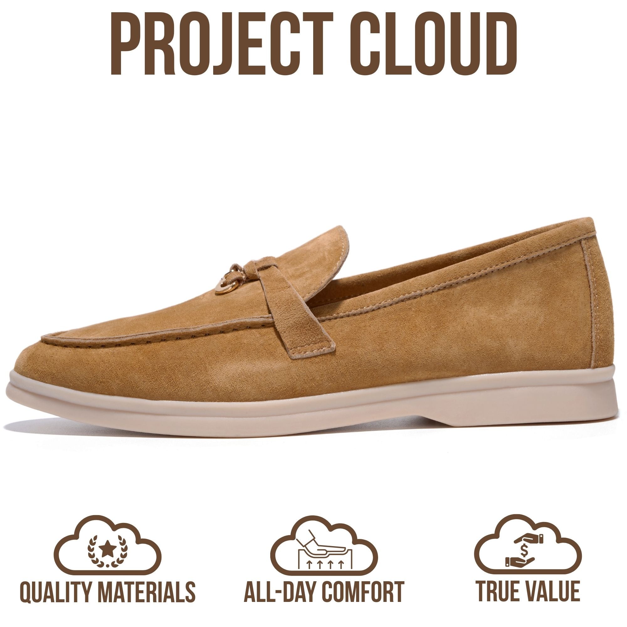 Project Cloud Women's | Moccasins Penny Loafers for Women | Genuine Leather | Memory Foam | Lightweight | Non-Slip - Iris