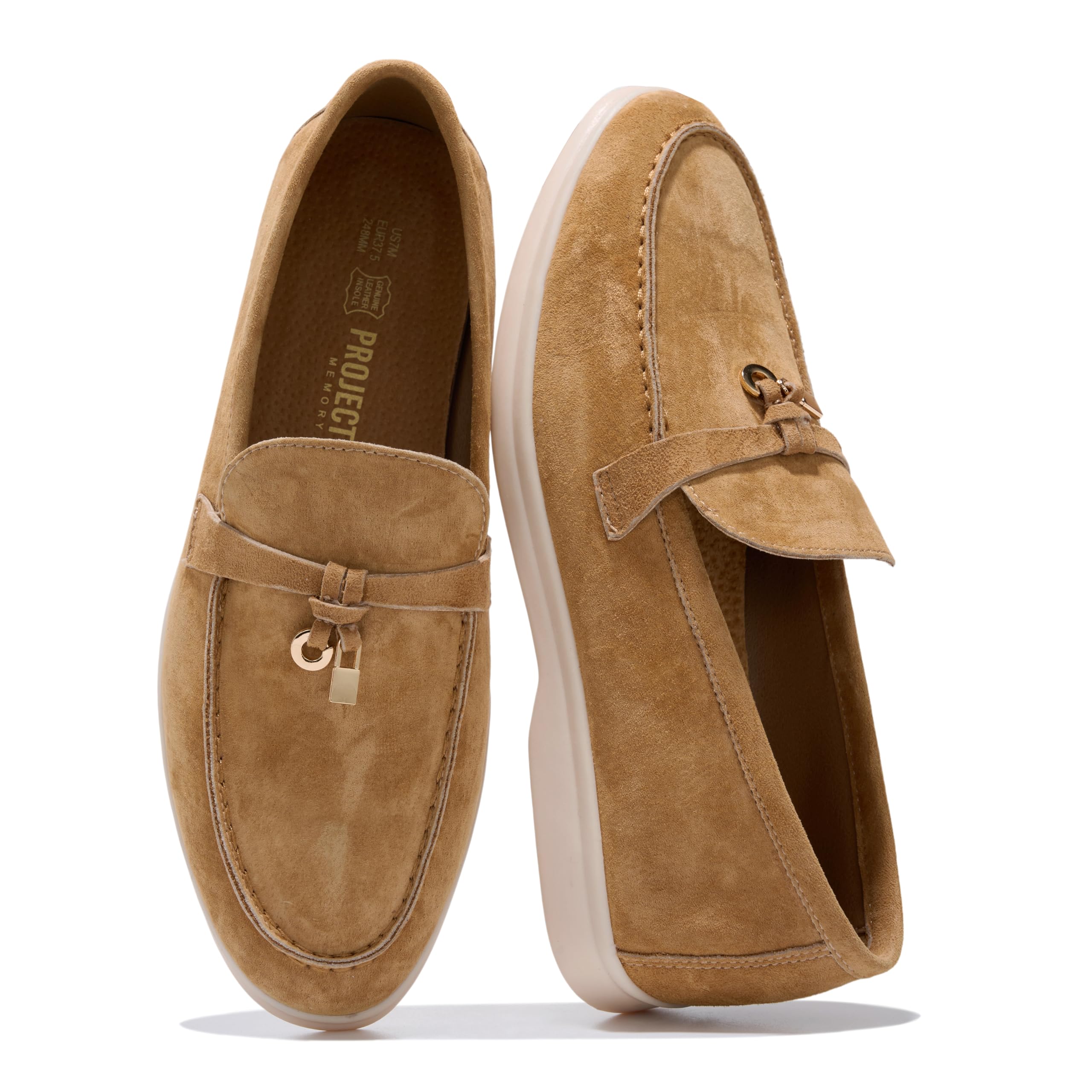 Project Cloud Women's | Moccasins Penny Loafers for Women | Genuine Leather | Memory Foam | Lightweight | Non-Slip - Iris