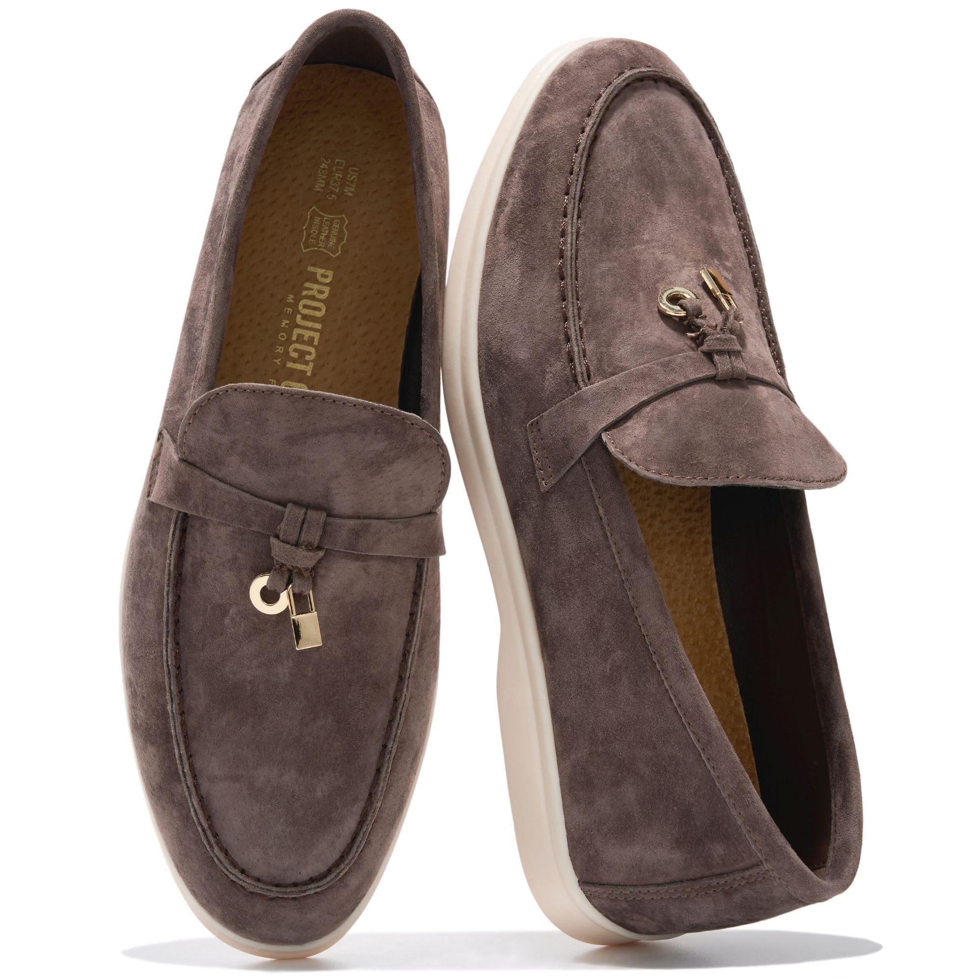 Project Cloud Women's | Moccasins Penny Loafers for Women | Genuine Leather | Memory Foam | Lightweight | Non-Slip - Iris
