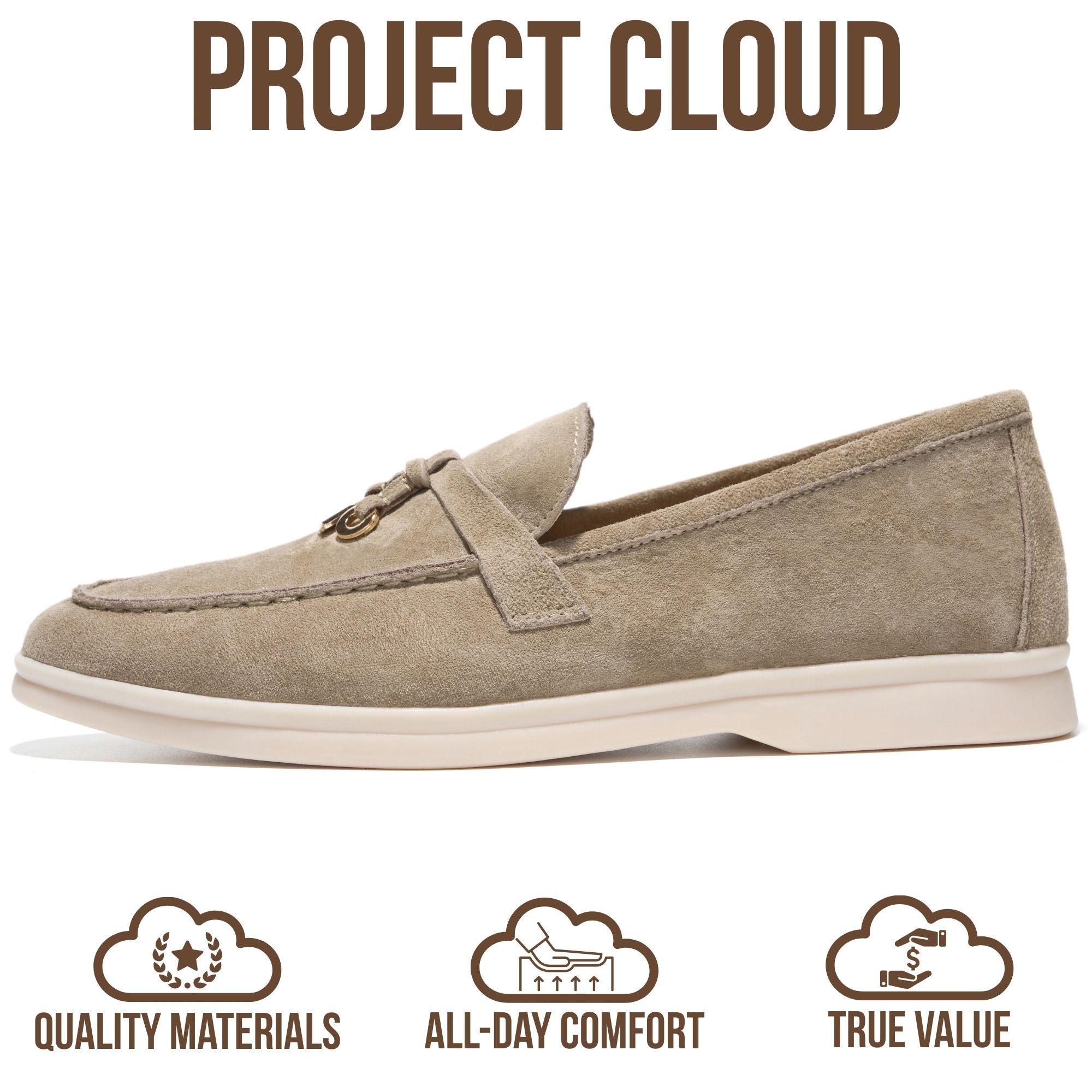 Project Cloud Women's | Moccasins Penny Loafers for Women | Genuine Leather | Memory Foam | Lightweight | Non-Slip - Iris