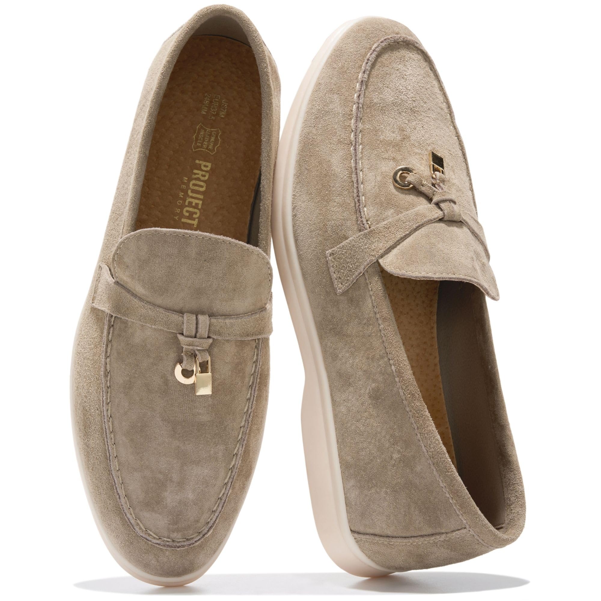 Project Cloud Women's | Moccasins Penny Loafers for Women | Genuine Leather | Memory Foam | Lightweight | Non-Slip - Iris