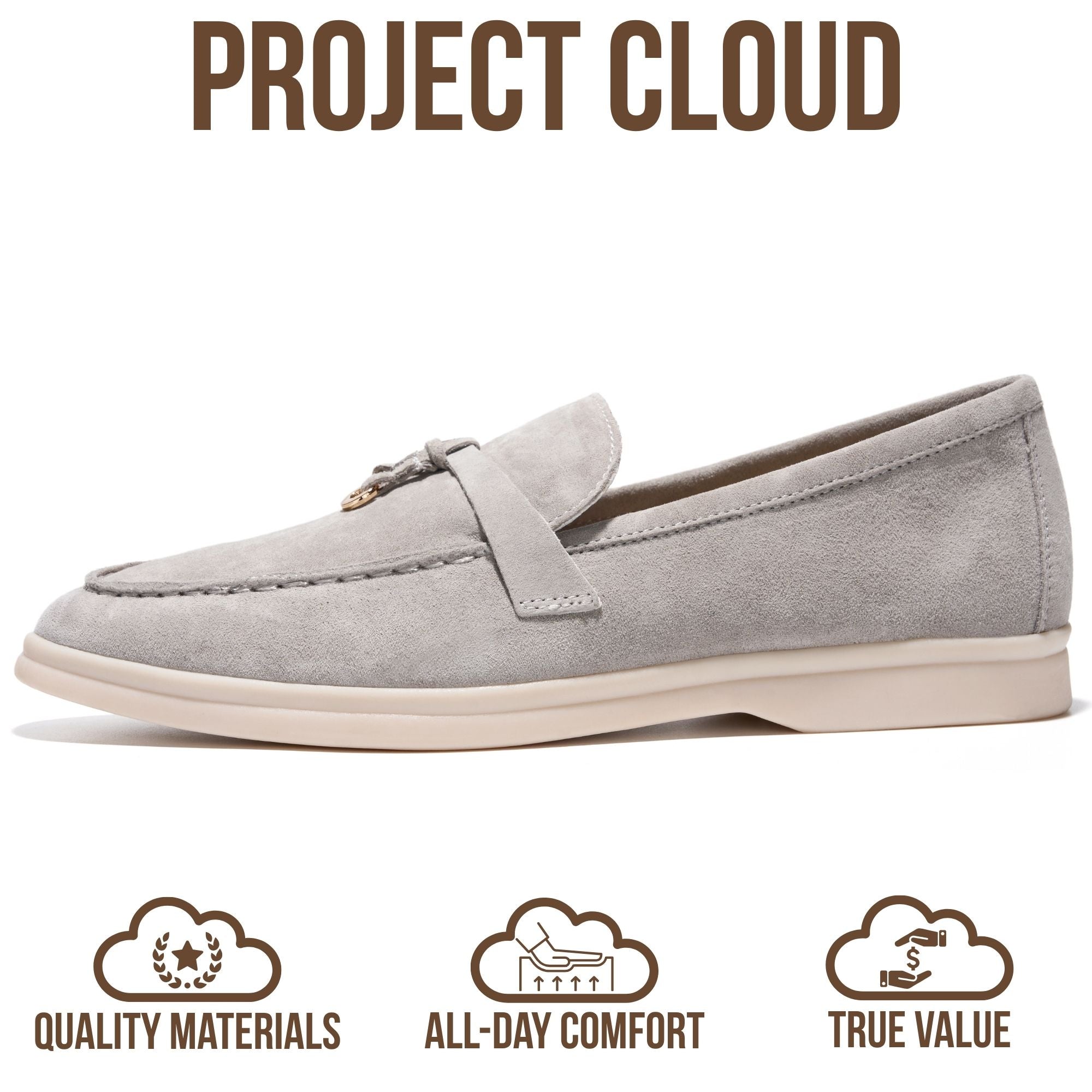 Project Cloud Women's | Moccasins Penny Loafers for Women | Genuine Leather | Memory Foam | Lightweight | Non-Slip - Iris
