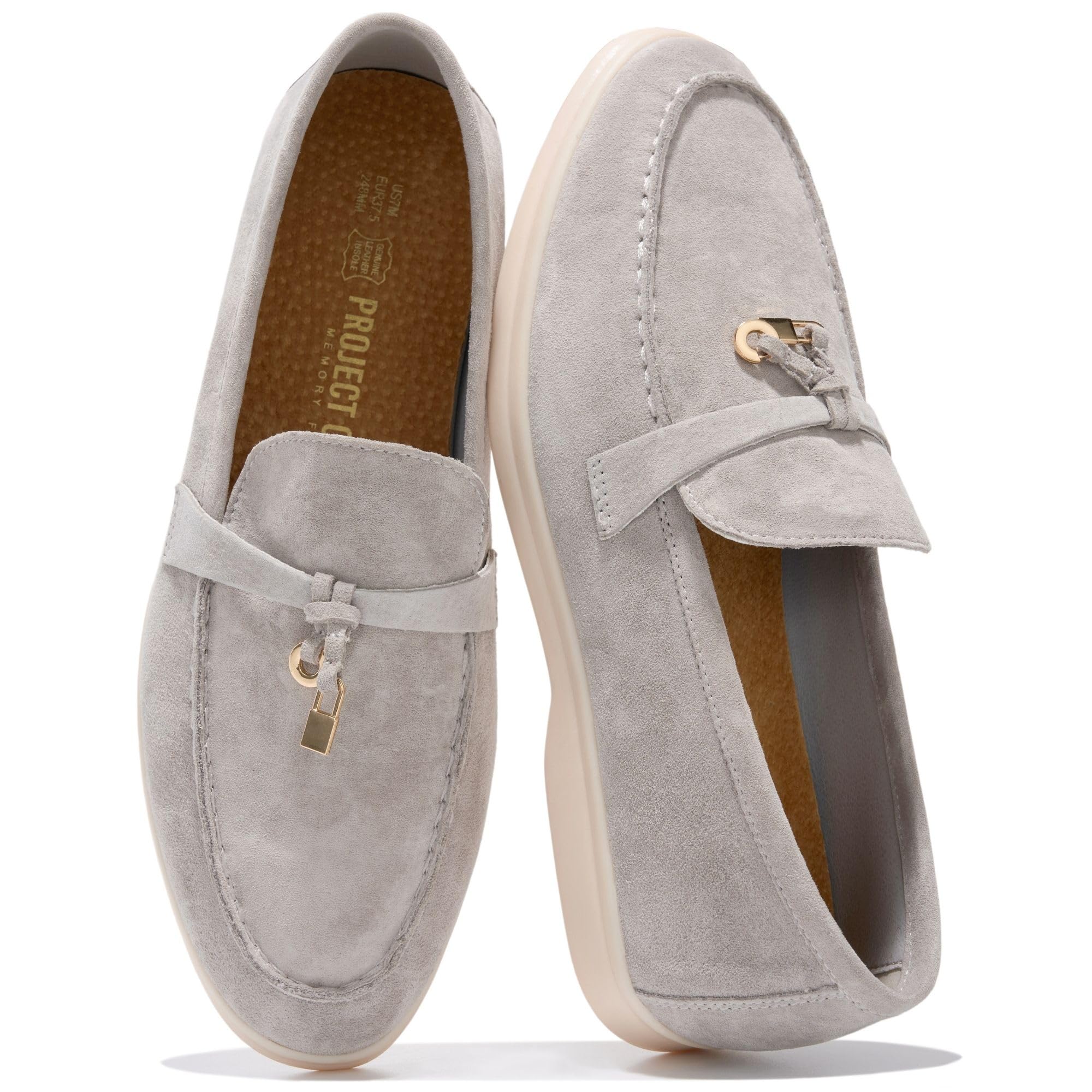 Project Cloud Women's | Moccasins Penny Loafers for Women | Genuine Leather | Memory Foam | Lightweight | Non-Slip - Iris