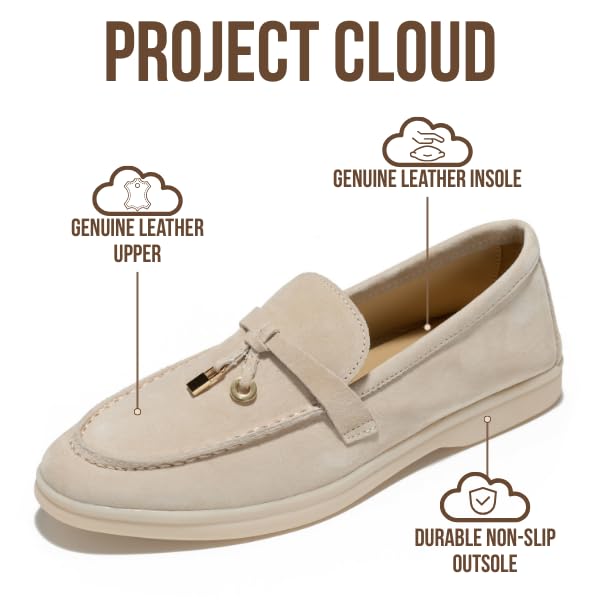 Project Cloud Women's | Moccasins Penny Loafers for Women | Genuine Leather | Memory Foam | Lightweight | Non-Slip - Iris - Project Cloud - Loafers -Shop Project Cloud premium footwear Now!