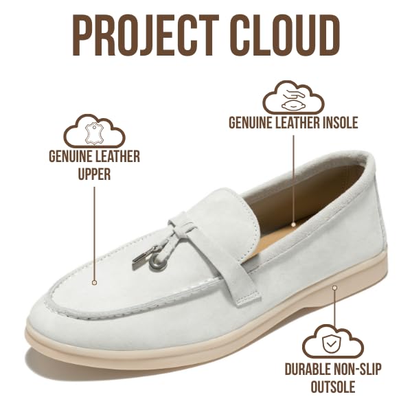 Project Cloud Women's | Moccasins Penny Loafers for Women | Genuine Leather | Memory Foam | Lightweight | Non-Slip - Iris - Project Cloud - Loafers -Shop Project Cloud premium footwear Now!