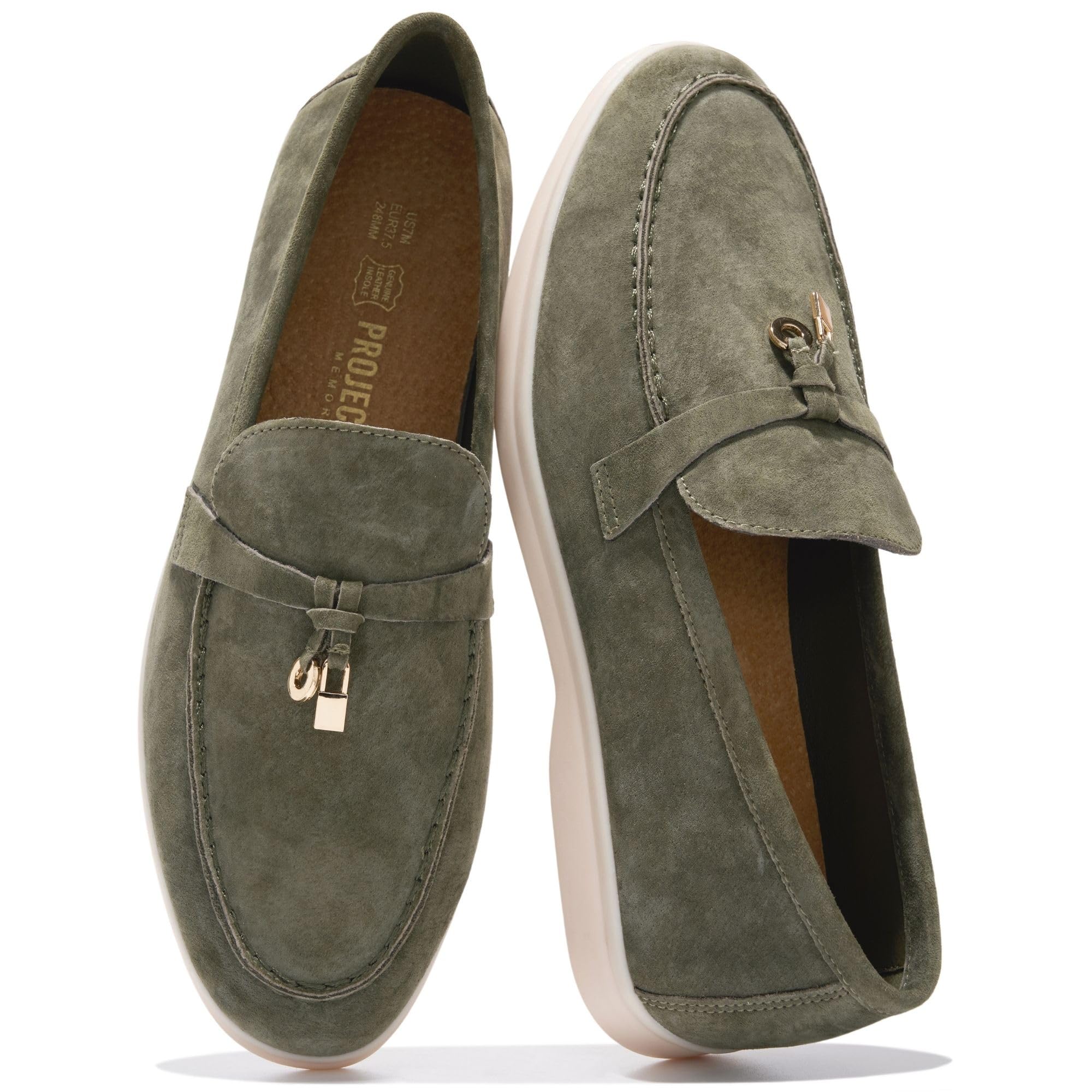 Project Cloud Women's | Moccasins Penny Loafers for Women | Genuine Leather | Memory Foam | Lightweight | Non-Slip - Iris