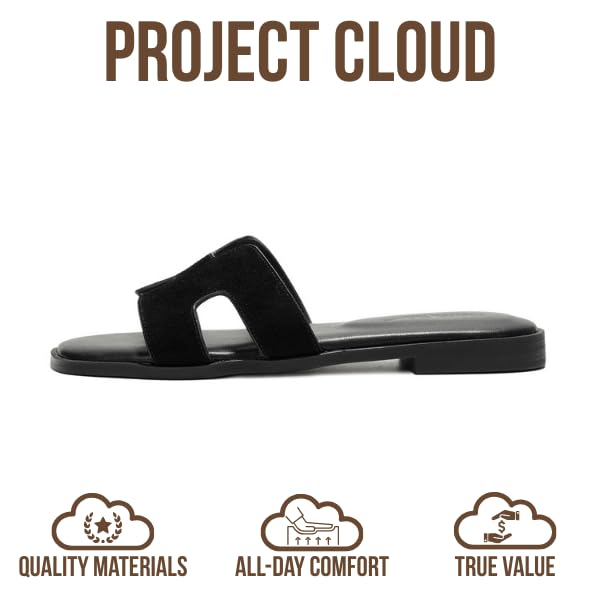 Project Cloud Women's | Genuine Leather Flat Summer Sandals | Memory Foam | Lightweight | Non-Slip - Jannel - Project Cloud - Sandals -Shop Project Cloud premium footwear Now!