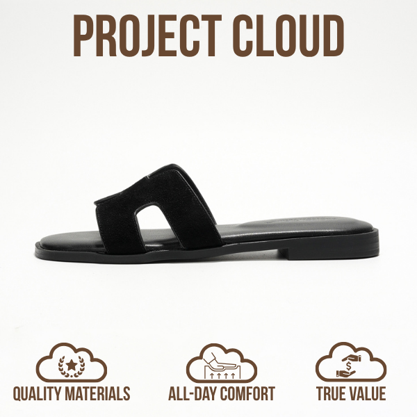 Project Cloud | "Jannel" Women Flat Summer Sandals | Genuine Leather | Memory Foam | Lightweight | Non-Slip