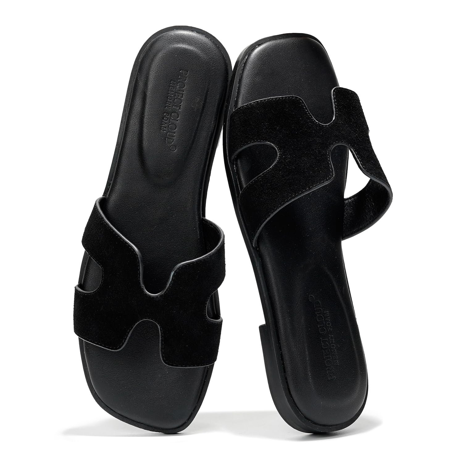 Project Cloud | "Jannel" Women Flat Summer Sandals | Genuine Leather | Memory Foam | Lightweight | Non-Slip