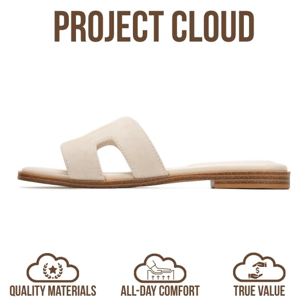 Project Cloud Women's | Genuine Leather Flat Summer Sandals | Memory Foam | Lightweight | Non-Slip - Jannel - Project Cloud - Sandals -Shop Project Cloud premium footwear Now!