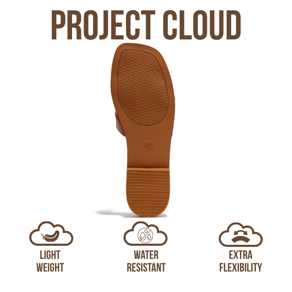 Project Cloud | "Jannel" Women Flat Summer Sandals | Genuine Leather | Memory Foam | Lightweight | Non-Slip