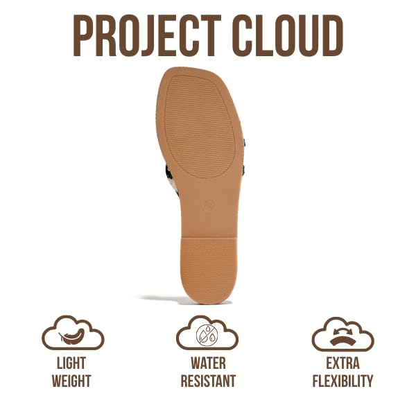 Project Cloud Women's | Genuine Leather Flat Summer Sandals | Memory Foam | Lightweight | Non-Slip - Jannel - Project Cloud - Sandals -Shop Project Cloud premium footwear Now!