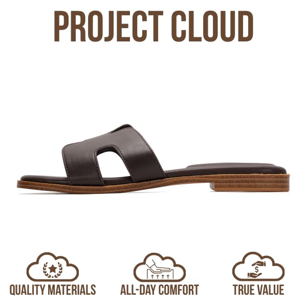 Project Cloud Women's | Genuine Leather Flat Summer Sandals | Memory Foam | Lightweight | Non-Slip - Jannel - Project Cloud - Sandals -Shop Project Cloud premium footwear Now!
