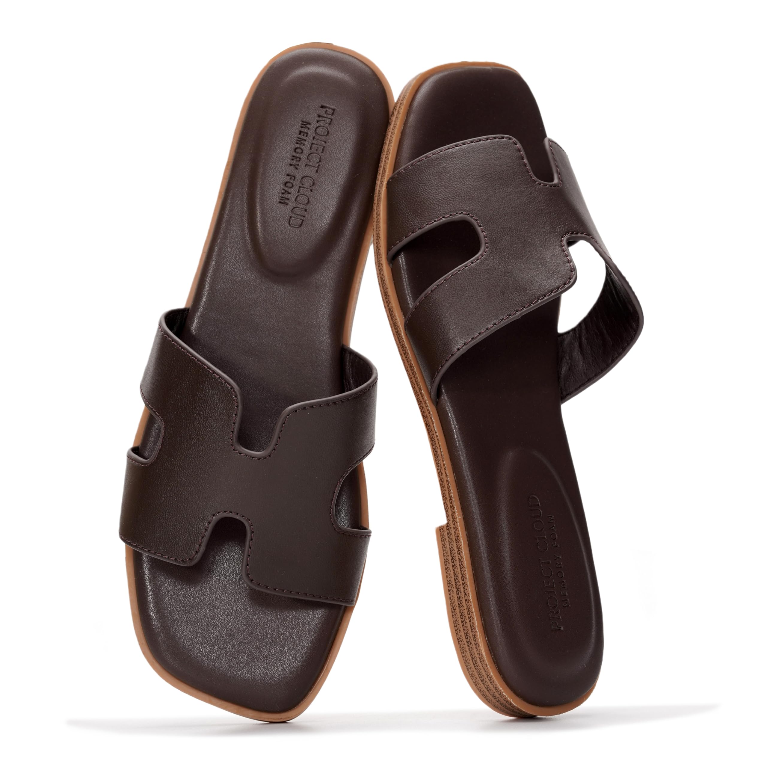 Project Cloud Women's | Genuine Leather Flat Summer Sandals | Memory Foam | Lightweight | Non-Slip - Jannel - Project Cloud - Sandals -Shop Project Cloud premium footwear Now!