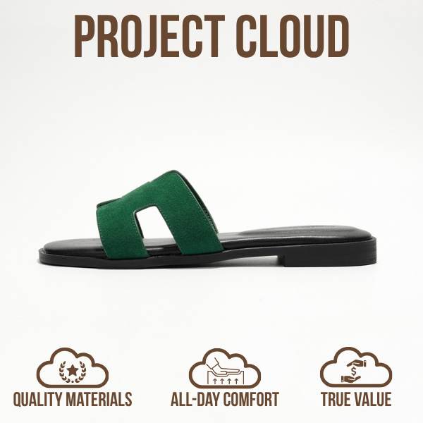 Project Cloud | "Jannel" Women Flat Summer Sandals | Genuine Leather | Memory Foam | Lightweight | Non-Slip
