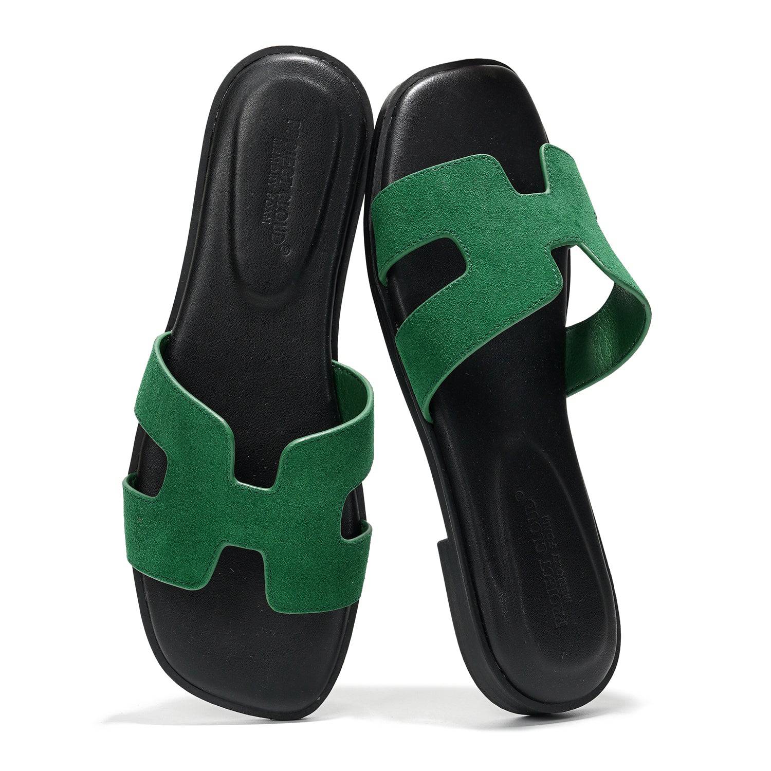 Project Cloud | "Jannel" Women Flat Summer Sandals | Genuine Leather | Memory Foam | Lightweight | Non-Slip