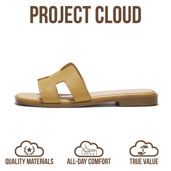 Project Cloud Women's | Genuine Leather Flat Summer Sandals | Memory Foam | Lightweight | Non-Slip - Jannel - Project Cloud - Sandals -Shop Project Cloud premium footwear Now!
