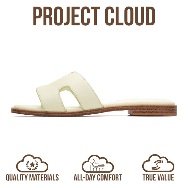 Project Cloud Women's | Genuine Leather Flat Summer Sandals | Memory Foam | Lightweight | Non-Slip - Jannel - Project Cloud - Sandals -Shop Project Cloud premium footwear Now!