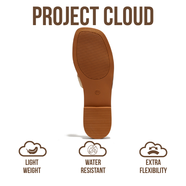 Project Cloud | "Jannel" Women Flat Summer Sandals | Genuine Leather | Memory Foam | Lightweight | Non-Slip