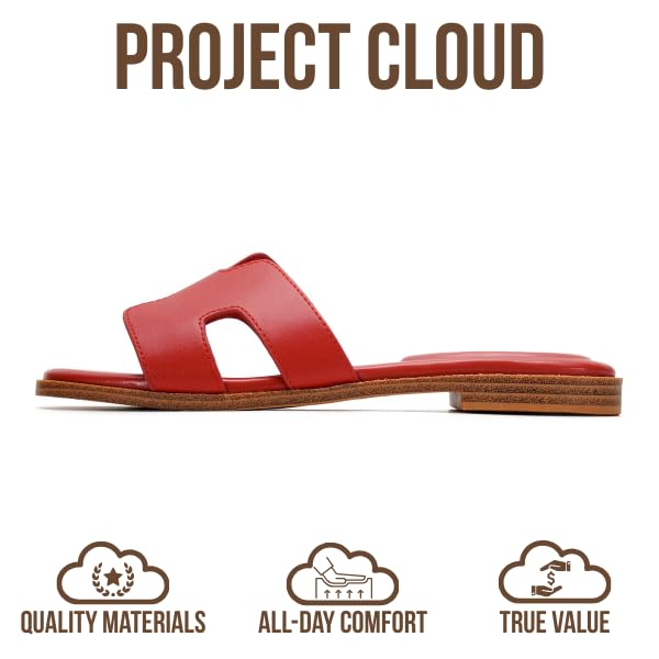 Project Cloud Women's | Genuine Leather Flat Summer Sandals | Memory Foam | Lightweight | Non-Slip - Jannel - Project Cloud - Sandals -Shop Project Cloud premium footwear Now!