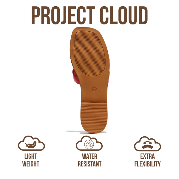Project Cloud | "Jannel" Women Flat Summer Sandals | Genuine Leather | Memory Foam | Lightweight | Non-Slip