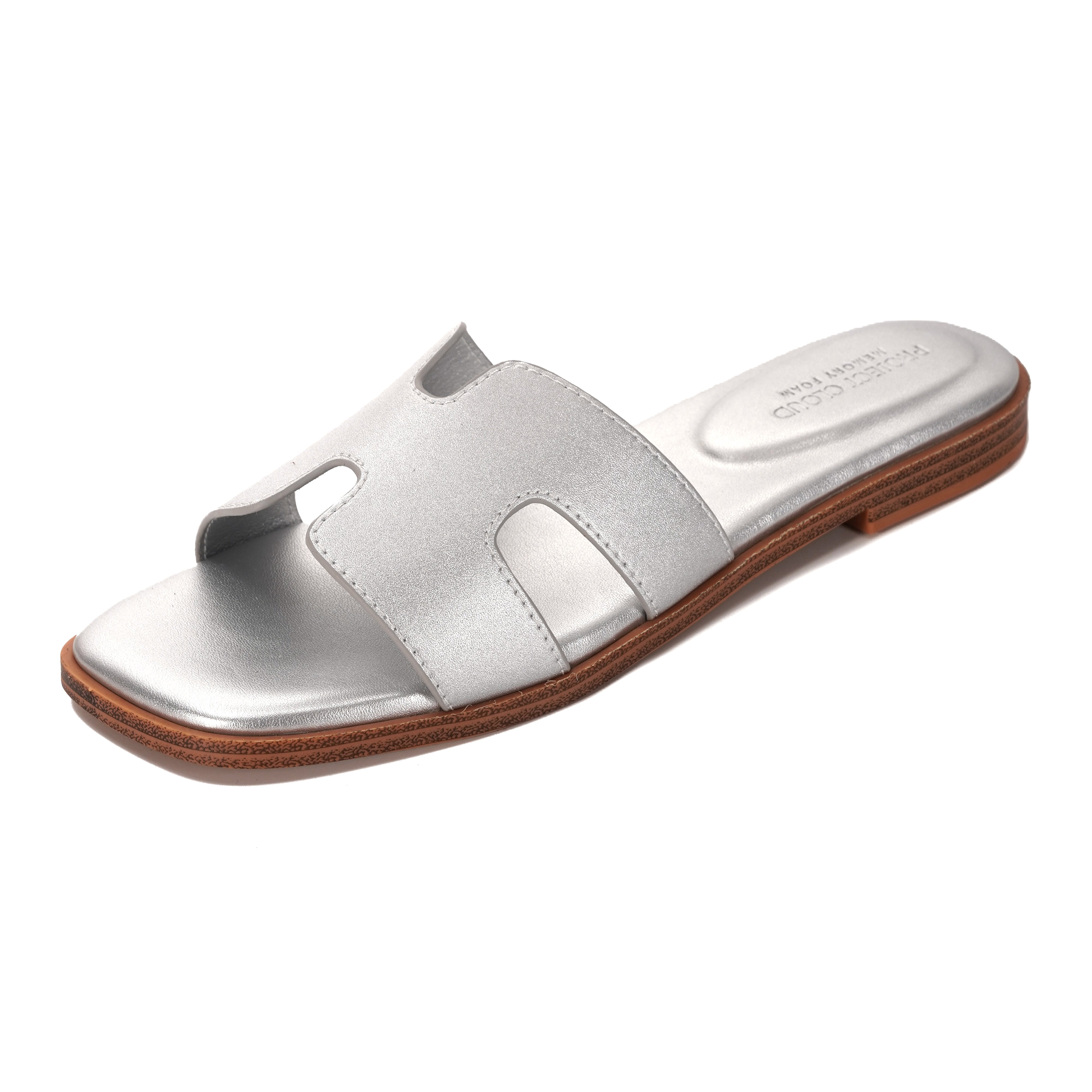 Project Cloud Women's | Genuine Leather Flat Summer Sandals | Memory Foam | Lightweight | Non-Slip - Jannel