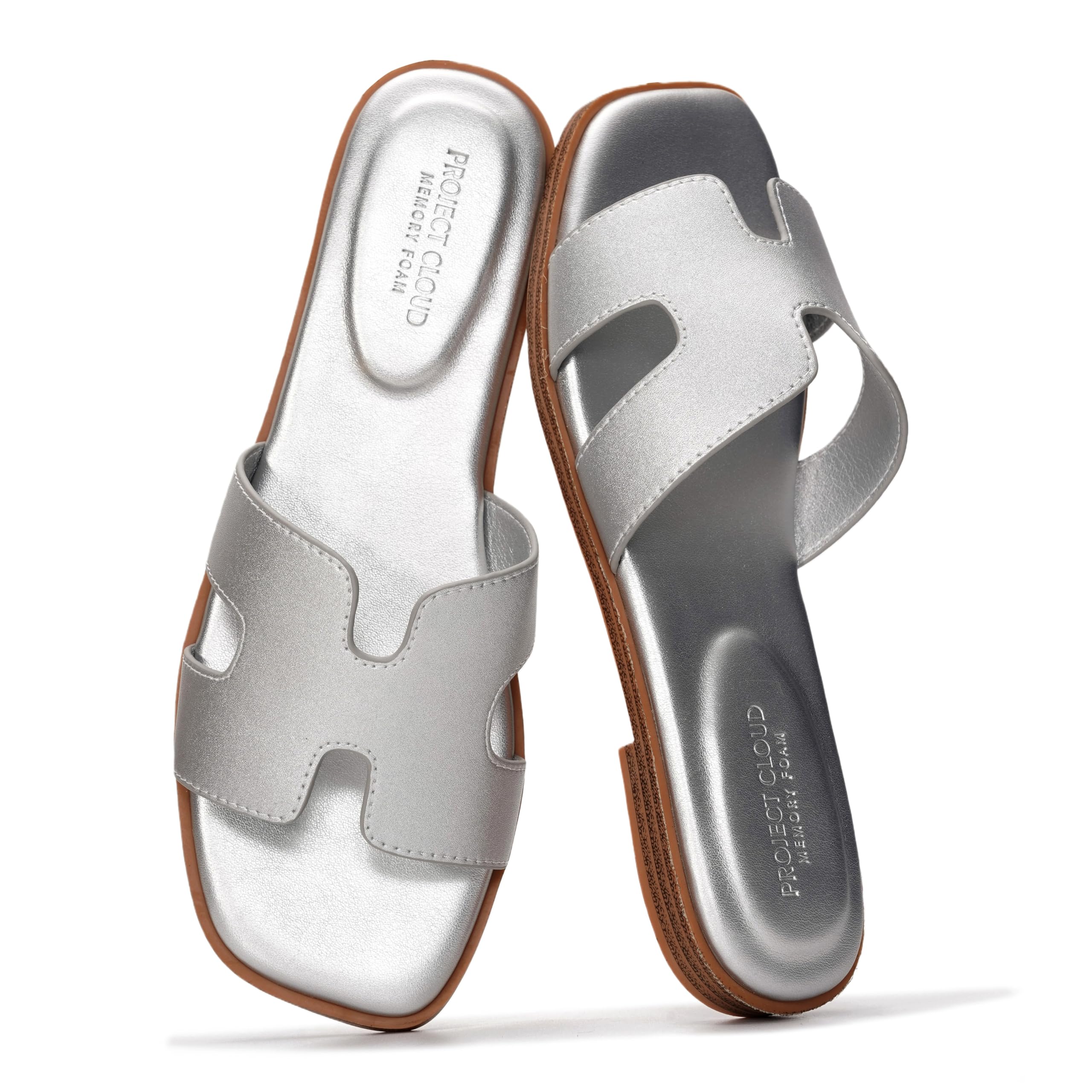 Project Cloud Women's | Genuine Leather Flat Summer Sandals | Memory Foam | Lightweight | Non-Slip - Jannel - Project Cloud - Sandals -Shop Project Cloud premium footwear Now!