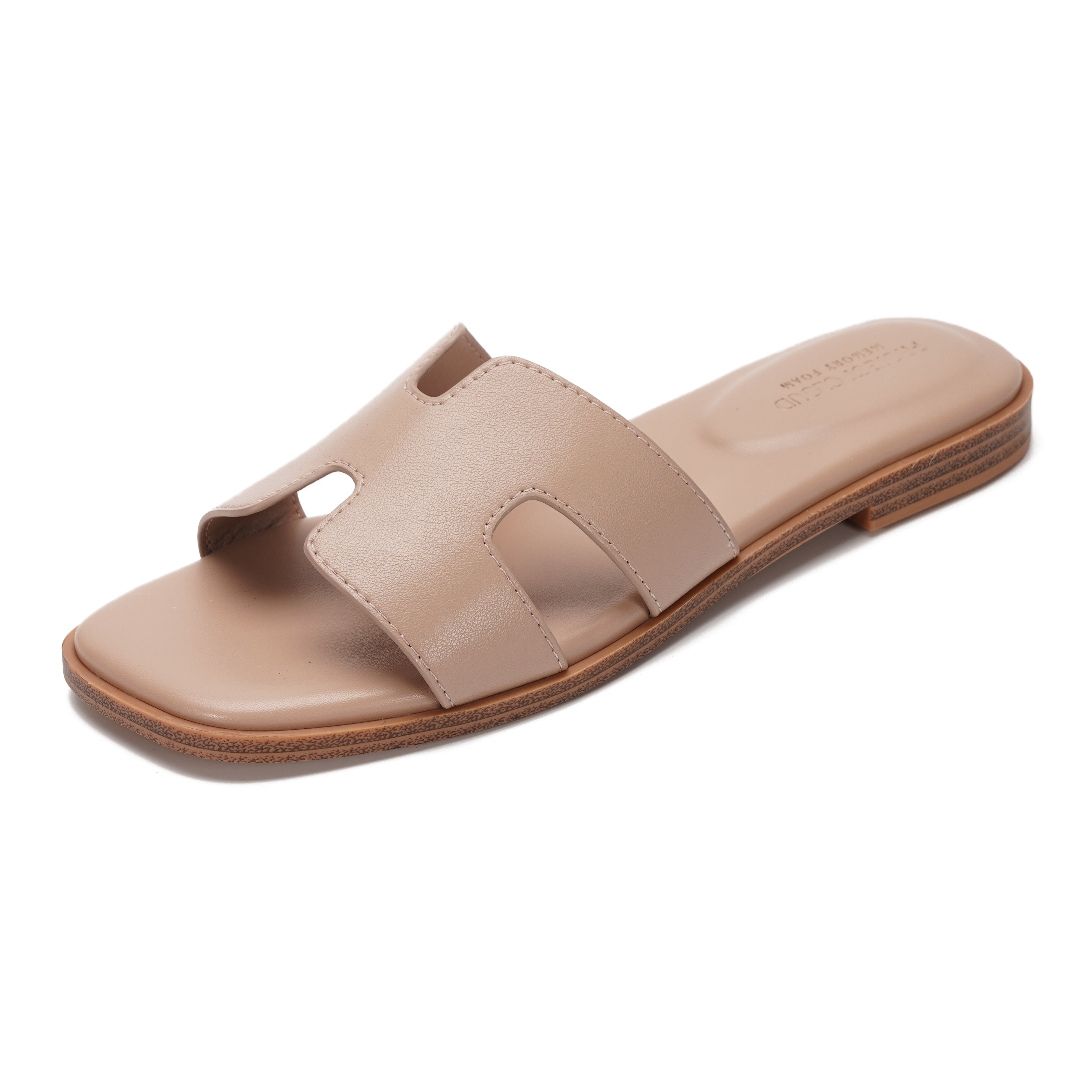 Project Cloud Women's | Genuine Leather Flat Summer Sandals | Memory Foam | Lightweight | Non-Slip - Jannel