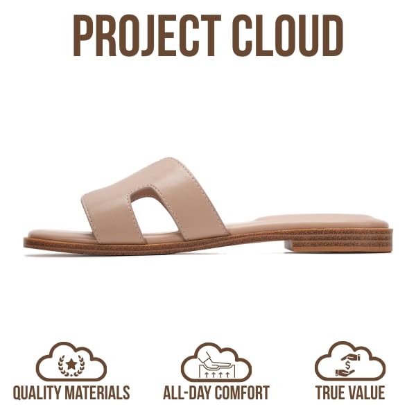 Project Cloud Women's | Genuine Leather Flat Summer Sandals | Memory Foam | Lightweight | Non-Slip - Jannel - Project Cloud - Sandals -Shop Project Cloud premium footwear Now!