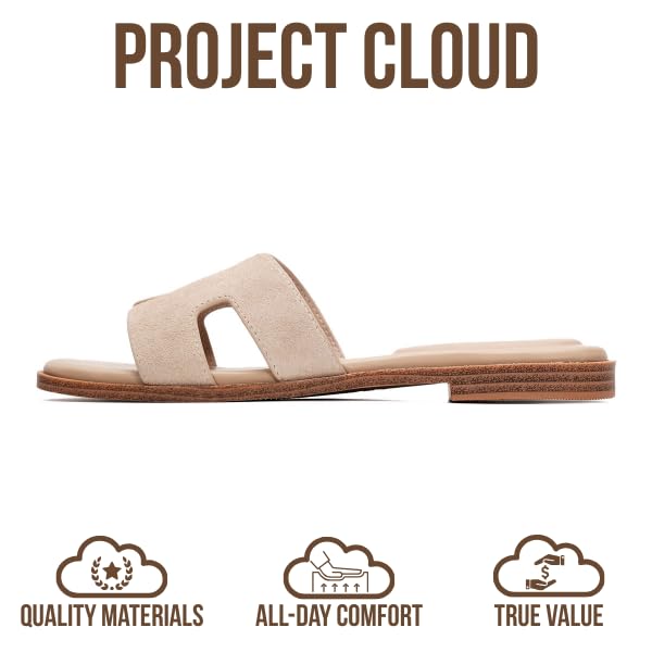 Project Cloud Women's | Genuine Leather Flat Summer Sandals | Memory Foam | Lightweight | Non-Slip - Jannel - Project Cloud - Sandals -Shop Project Cloud premium footwear Now!