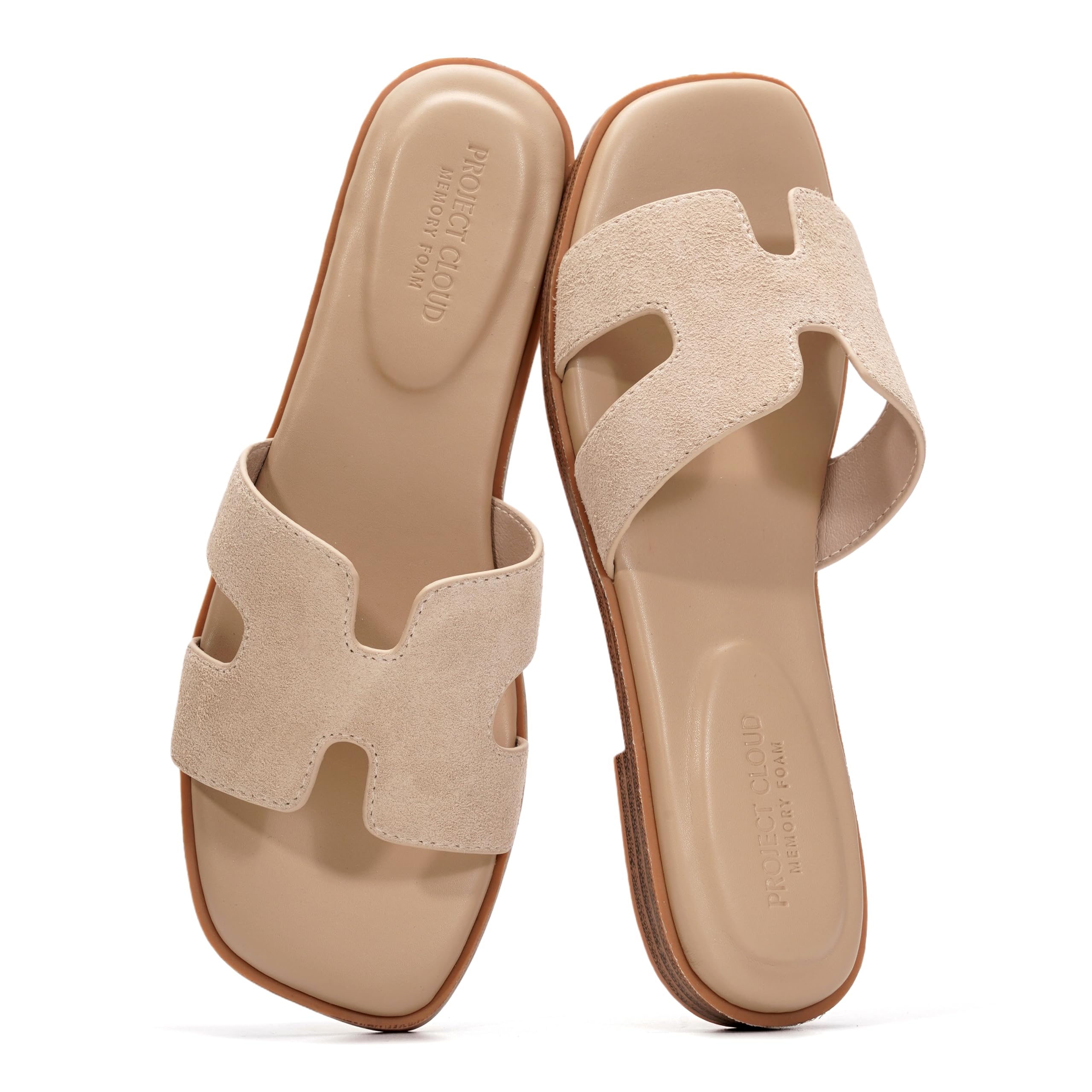Project Cloud Women's | Genuine Leather Flat Summer Sandals | Memory Foam | Lightweight | Non-Slip - Jannel - Project Cloud - Sandals -Shop Project Cloud premium footwear Now!