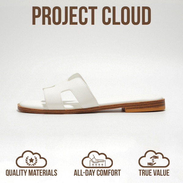 Project Cloud | "Jannel" Women Flat Summer Sandals | Genuine Leather | Memory Foam | Lightweight | Non-Slip