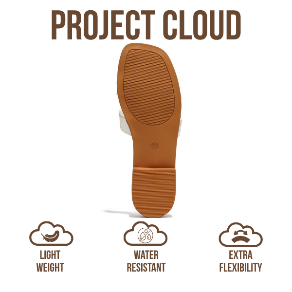 Project Cloud | "Jannel" Women Flat Summer Sandals | Genuine Leather | Memory Foam | Lightweight | Non-Slip