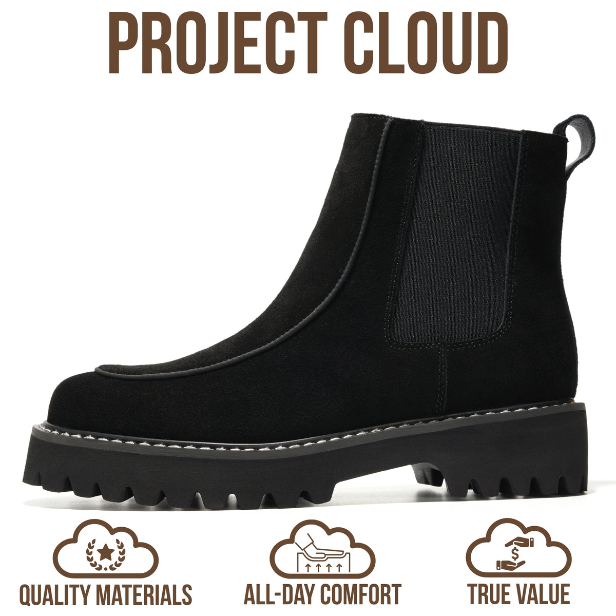 Project Cloud Women's | 100% Genuine Leather Chelsea Boots Women| Memory Foam Insole | Lightweight | Non-Slip - Jasmine