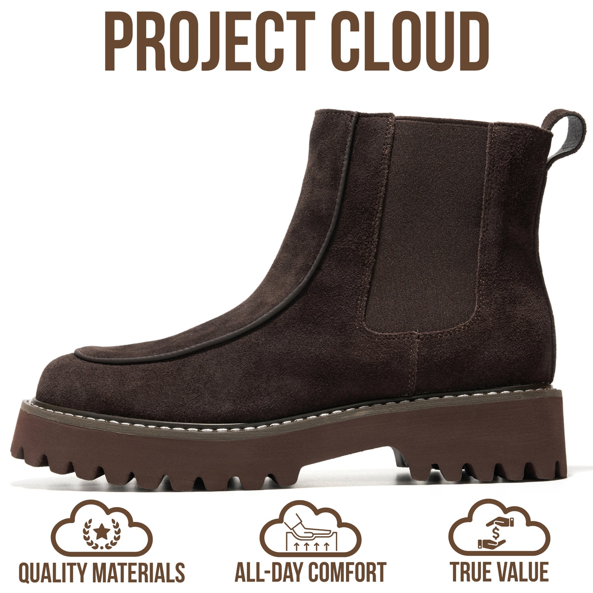 Project Cloud Women's | 100% Genuine Leather Chelsea Boots Women| Memory Foam Insole | Lightweight | Non-Slip - Jasmine