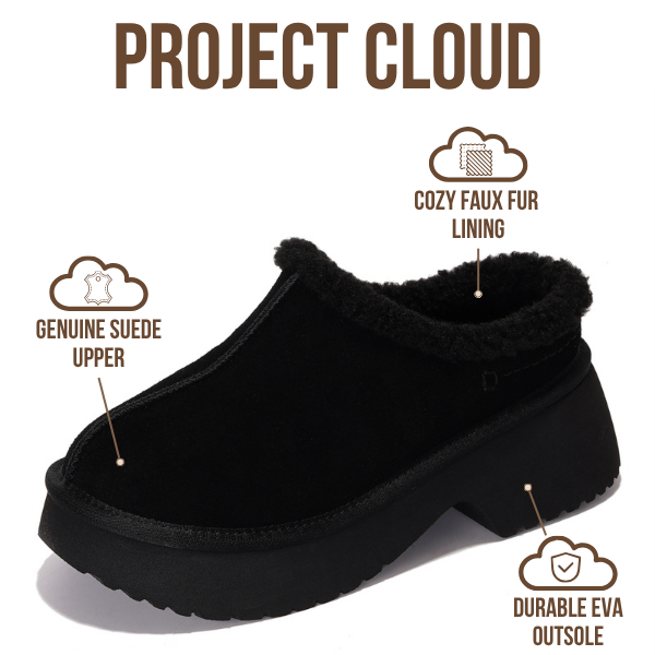 Zuecos de gamuza Johnna de Project Cloud: comodidad de espuma y estilo atemporal. 