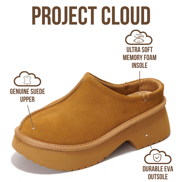 Zuecos de gamuza Johnna de Project Cloud: comodidad de espuma y estilo atemporal. 