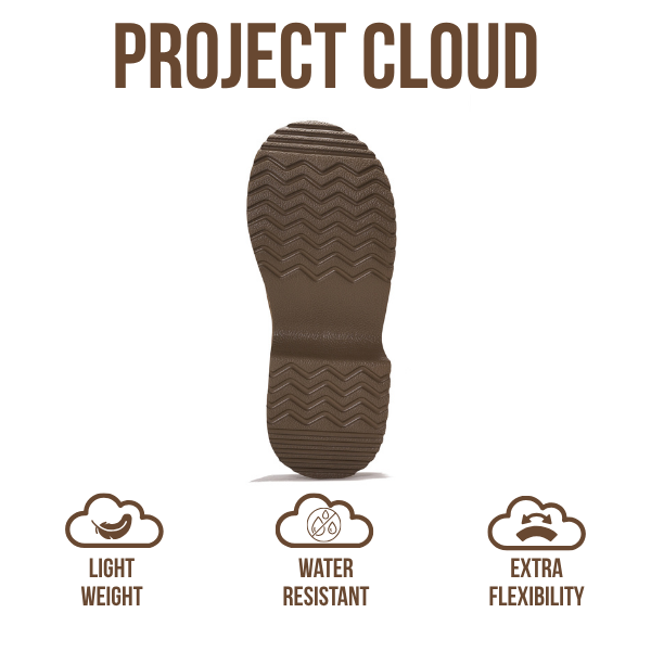 Zuecos de gamuza Johnna de Project Cloud: comodidad de espuma y estilo atemporal. 