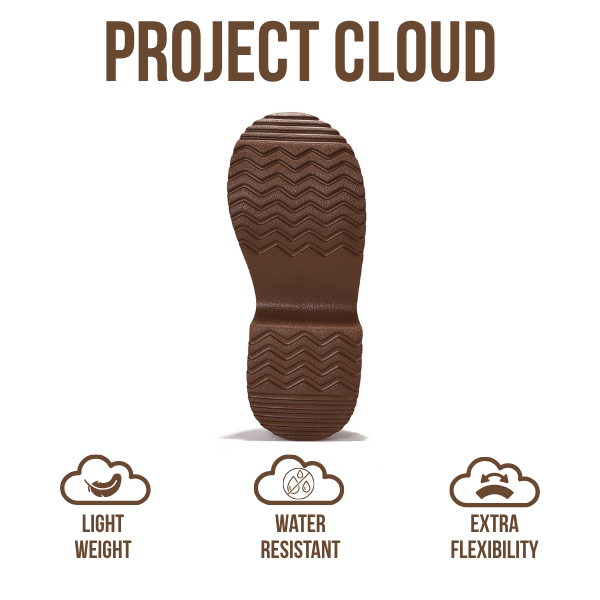 Zuecos de gamuza Johnna de Project Cloud: comodidad de espuma y estilo atemporal. 