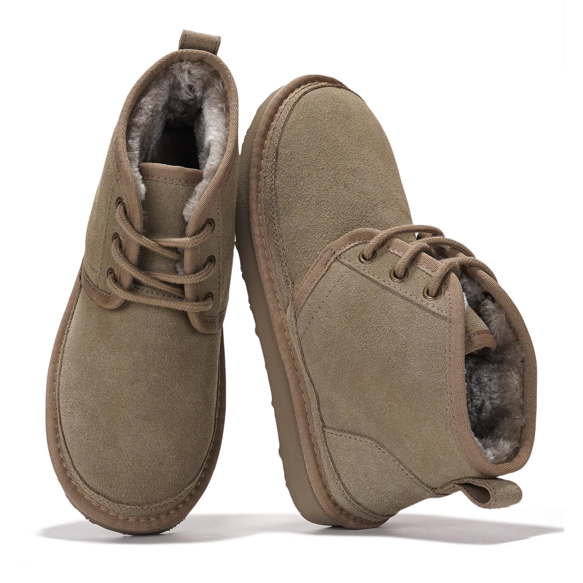 Project Cloud Julee suede ankle boots for women, fur lined, memory foam, non-slip sole, winter comfort.