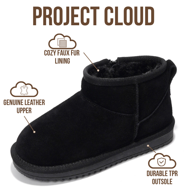 Project Cloud | "Julia" Ankle Boots for Girls | Genuine Leather | Memory Foam | Lightweight | Non-Slip