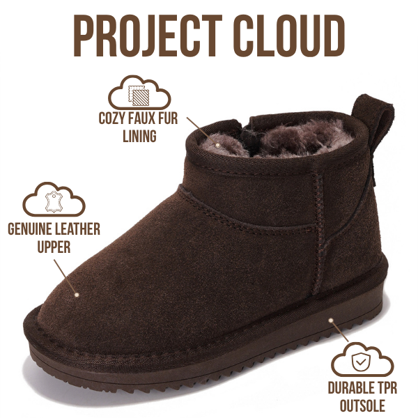 Project Cloud | "Julia" Ankle Boots for Girls | Genuine Leather | Memory Foam | Lightweight | Non-Slip