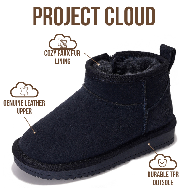 Project Cloud | "Julia" Ankle Boots for Girls | Genuine Leather | Memory Foam | Lightweight | Non-Slip