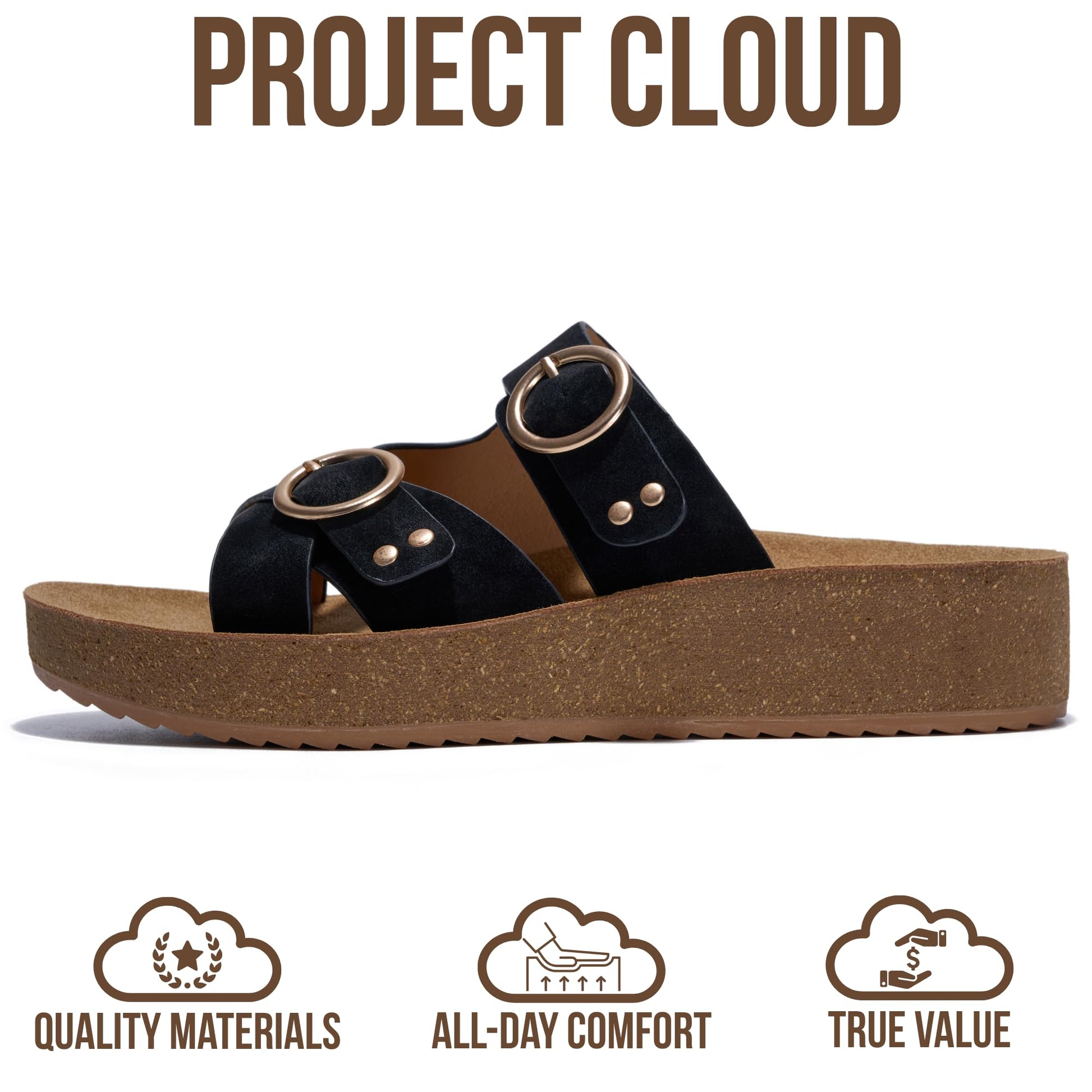 Project Cloud Women's | Eco-Crafted Leather Women's Summer Shoes | Lightweight | Non-Slip - Kristi - Project Cloud - Sandals -Shop Project Cloud premium footwear Now!