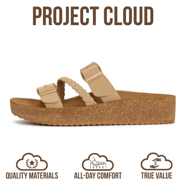 Project Cloud Women's | Eco-Crafted Leather Womens Summer Shoes | Lightweight | Non-Slip - Kreme - Project Cloud - Sandals -Shop Project Cloud premium footwear Now!