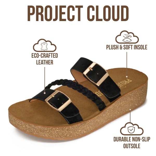 Project Cloud Women's | Eco-Crafted Leather Womens Summer Shoes | Lightweight | Non-Slip - Kreme - Project Cloud - Sandals -Shop Project Cloud premium footwear Now!