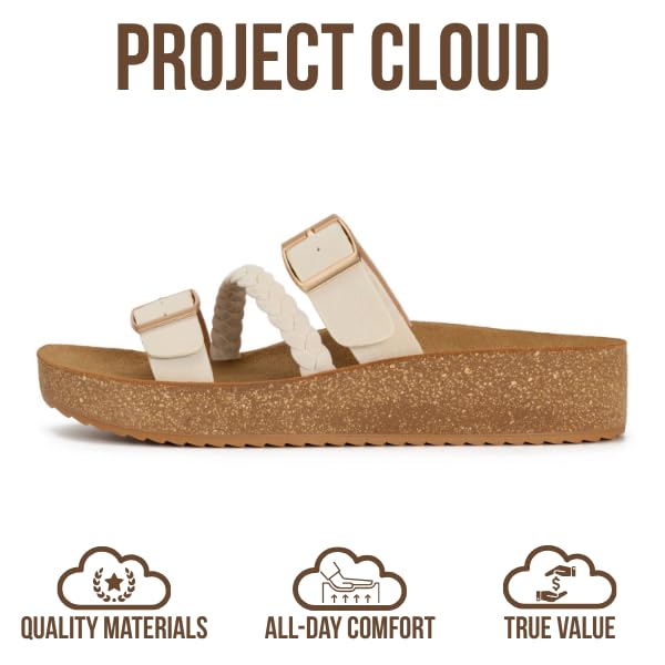 Project Cloud Women's | Eco-Crafted Leather Womens Summer Shoes | Lightweight | Non-Slip - Kreme - Project Cloud - Sandals -Shop Project Cloud premium footwear Now!
