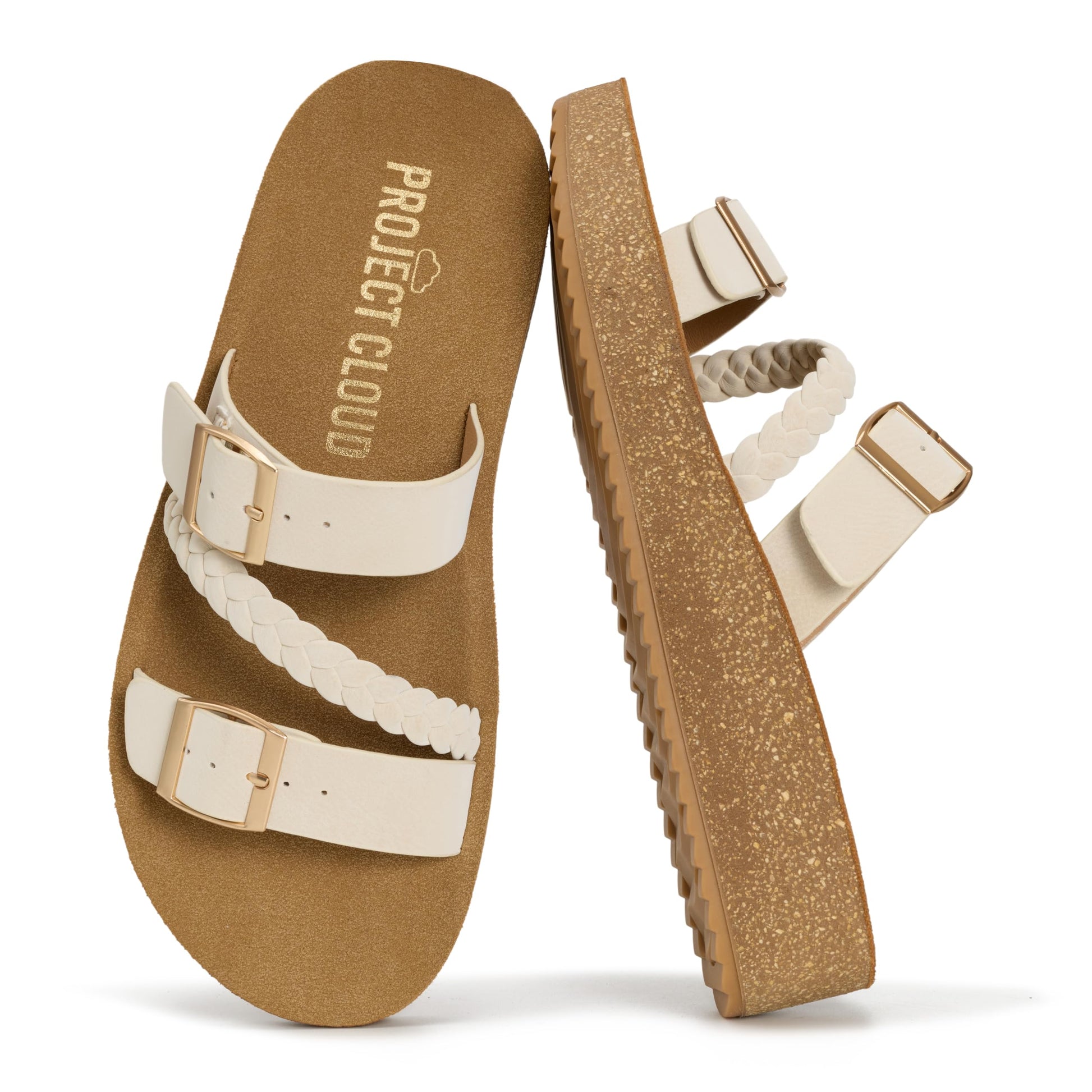 Project Cloud Women's | Eco-Crafted Leather Womens Summer Shoes | Lightweight | Non-Slip - Kreme - Project Cloud - Sandals -Shop Project Cloud premium footwear Now!