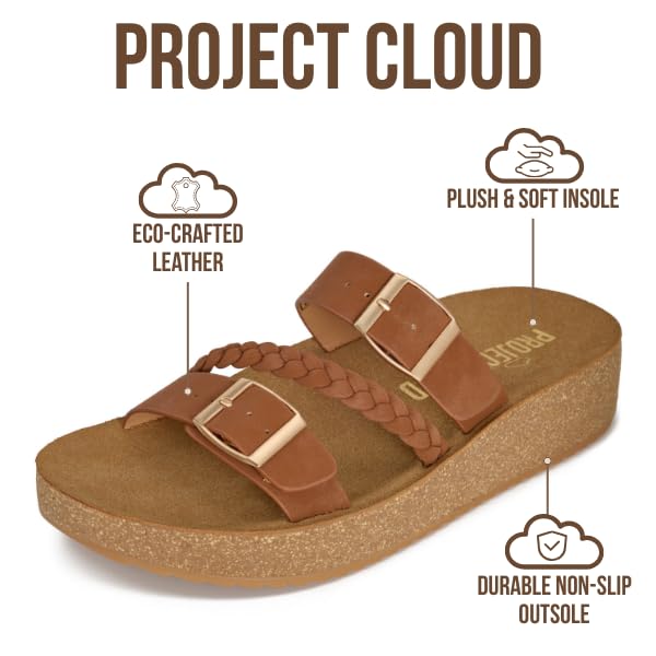 Project Cloud Women's | Eco-Crafted Leather Womens Summer Shoes | Lightweight | Non-Slip - Kreme - Project Cloud - Sandals -Shop Project Cloud premium footwear Now!